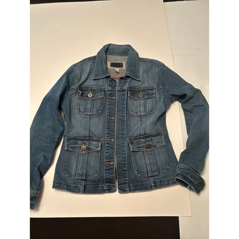Women’s Noni Denim Utility Jacket - Medium Wash - Size Women’s 1 - Open Front